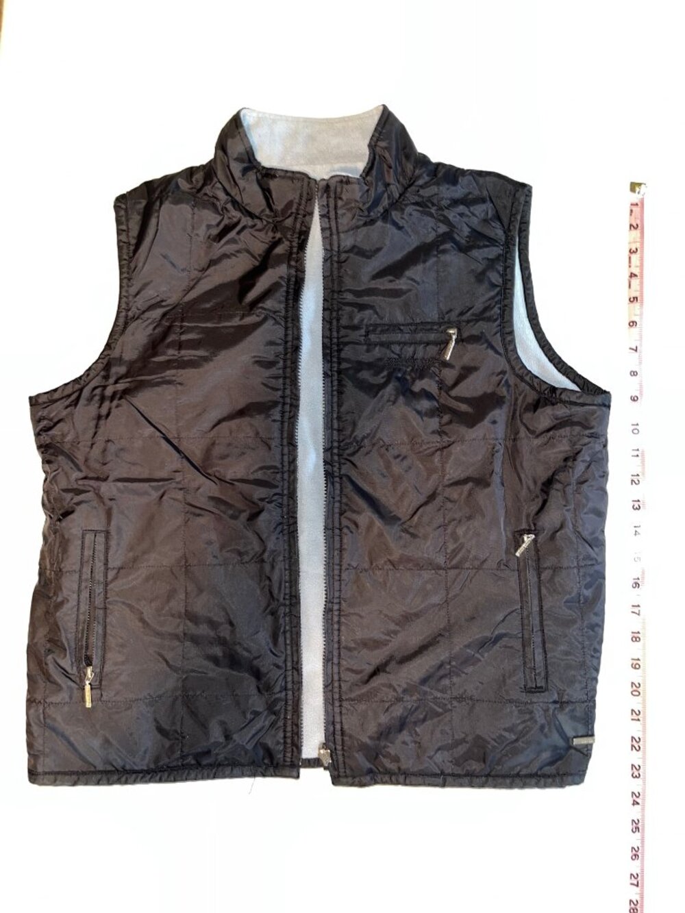 Point Zero Vintage Reversible Fleece & Quilted Vest Blue-Grey/Black